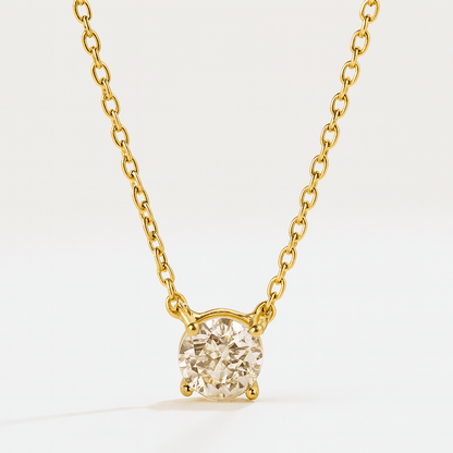 1.01 Carat Natural Diamond Necklace, 18K Yellow Gold - WGI Certificate £6,500 - Flamingo Gems