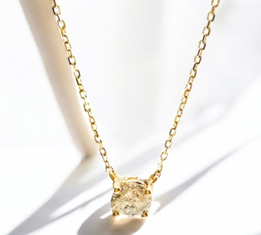 1.01 Carat Natural Diamond Necklace, 18K Yellow Gold - WGI Certificate £6,500 - Flamingo Gems