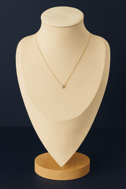 1.01 Carat Natural Diamond Necklace, 18K Yellow Gold - WGI Certificate £6,500 - Flamingo Gems