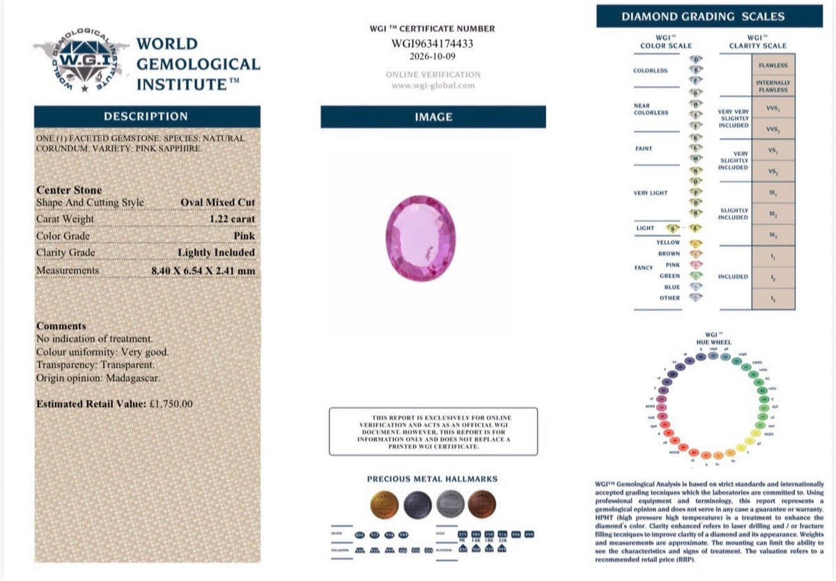 1.22ct Natural Pink Sapphire – Oval Mixed Cut - Flamingo Gems