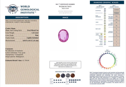 1.22ct Natural Pink Sapphire – Oval Mixed Cut - Flamingo Gems
