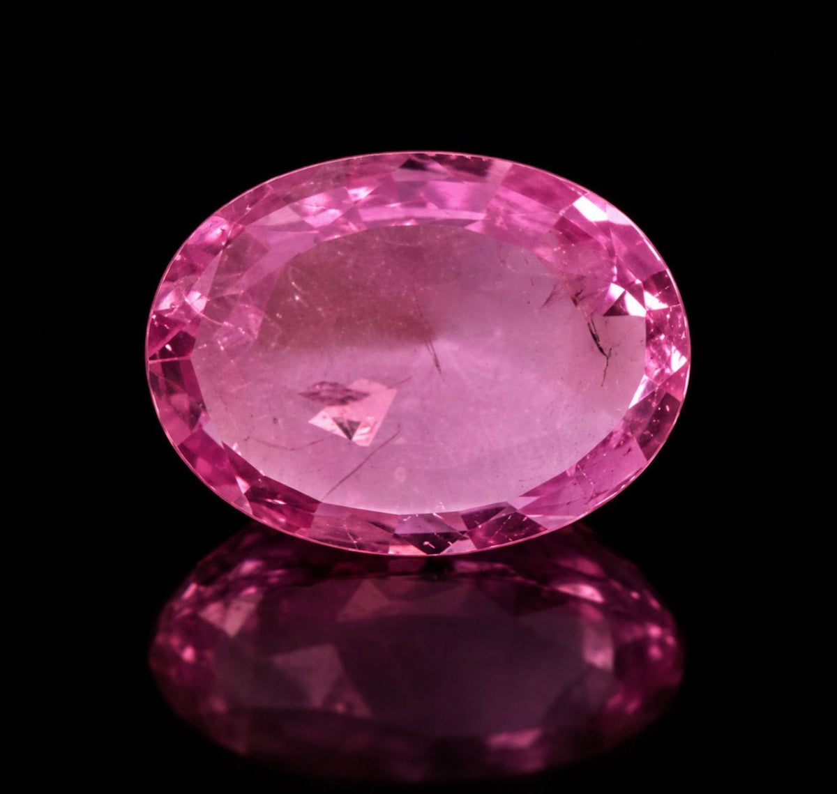 1.22ct Natural Pink Sapphire – Oval Mixed Cut - Flamingo Gems