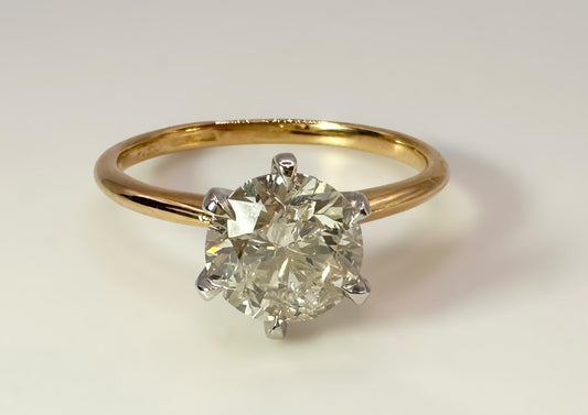 1.51 Carat Natural Diamond Ring, 18K Yellow Gold and Platinum - WGI Certificate £17,500 - Flamingo Gems