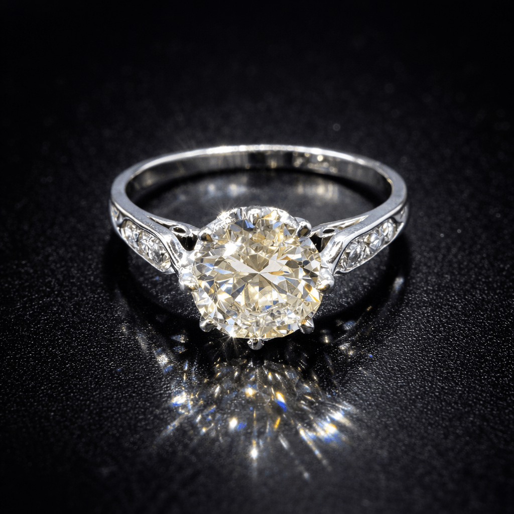 1.60 CARAT OLD TRANSITIONAL CUT NATURAL DIAMOND RING - Platinum - RRP £18,000 - Flamingo Gems