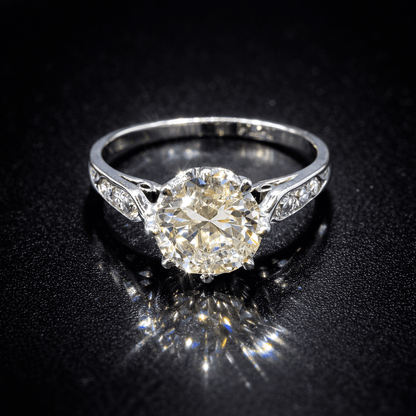 1.60 CARAT OLD TRANSITIONAL CUT NATURAL DIAMOND RING - Platinum - RRP £18,000 - Flamingo Gems