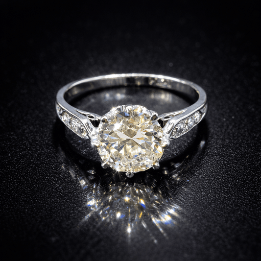 1.60 CARAT OLD TRANSITIONAL CUT NATURAL DIAMOND RING - Platinum - RRP £18,000 - Flamingo Gems