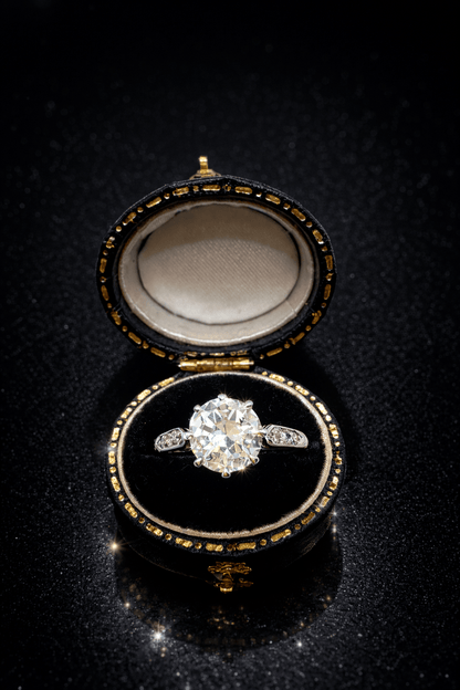 1.60 CARAT OLD TRANSITIONAL CUT NATURAL DIAMOND RING - Platinum - RRP £18,000 - Flamingo Gems