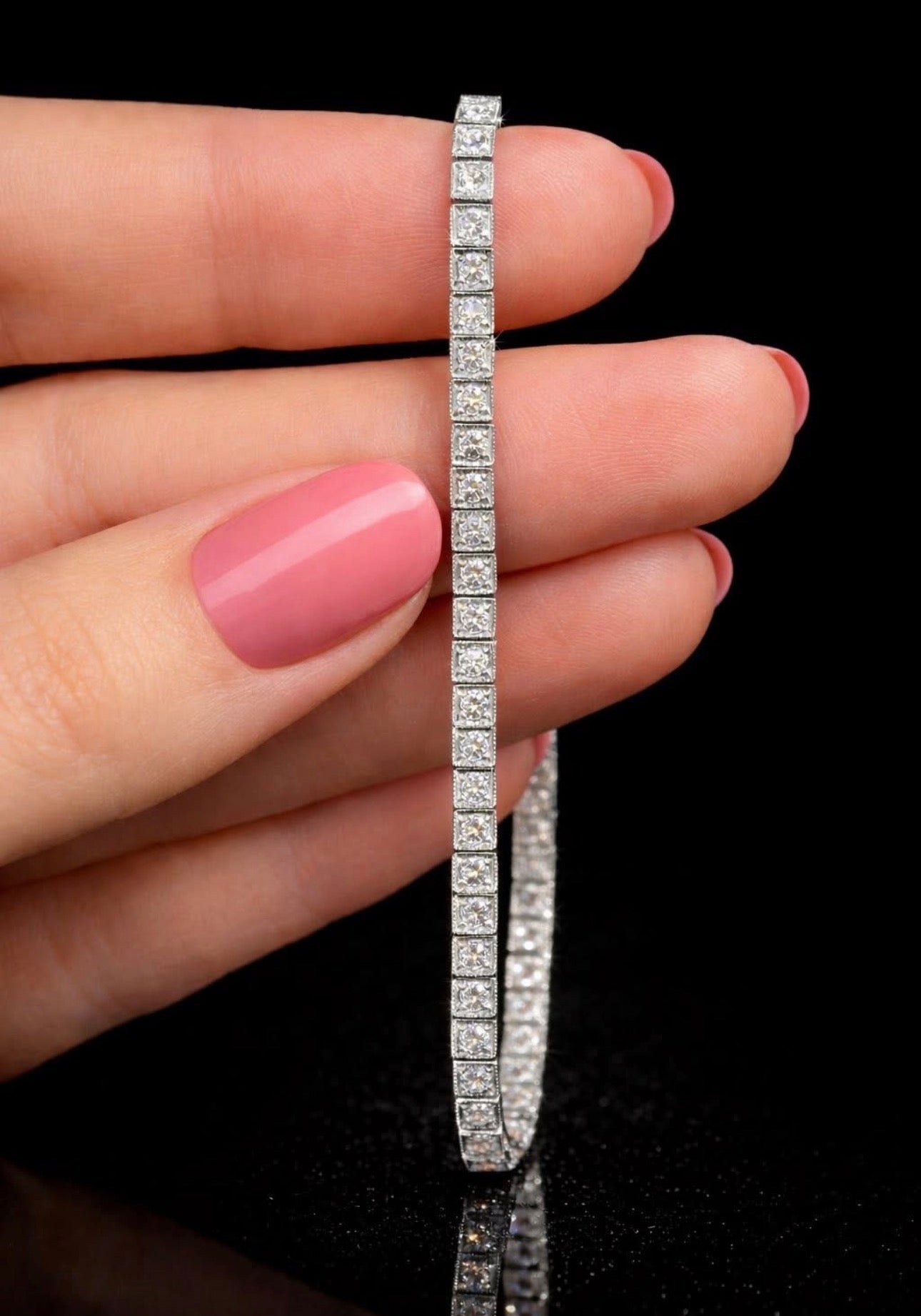 1.7 Ct Natural Diamond Tennis Bracelet - Platinum - RRP £6,500 - Flamingo Gems