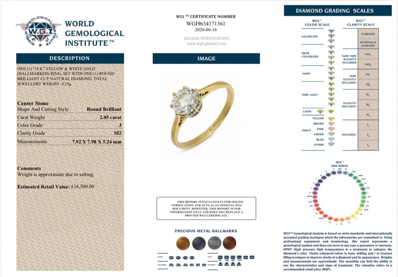 18ct Gold 2.05ct Natural Diamond Solitaire Ring - RRP £16,500 - Flamingo Gems
