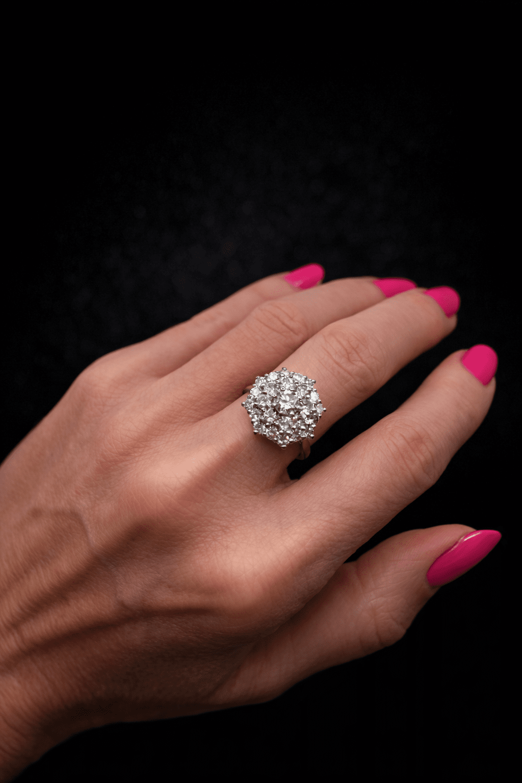 💎✨ 18CT WHITE GOLD DIAMOND CLUSTER RING - ✨ WGI CERTIFIED • 1.90CT NATURAL DIAMONDS • RRP £9,500 - Flamingo Gems