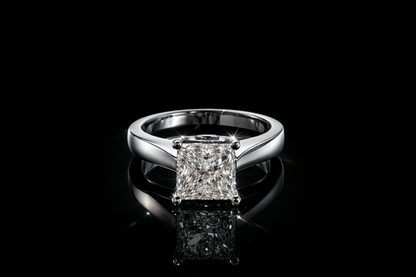 2.03 Ct Natural Princess Cut Diamond Ring - Platinum - RRP £20,000 - Flamingo Gems