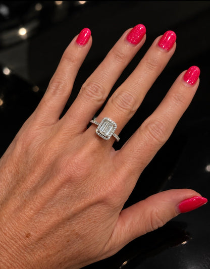 2.07 Ct Natural Emerald Cut Diamond Ring - Platinum - RRP £18,000 - Flamingo Gems