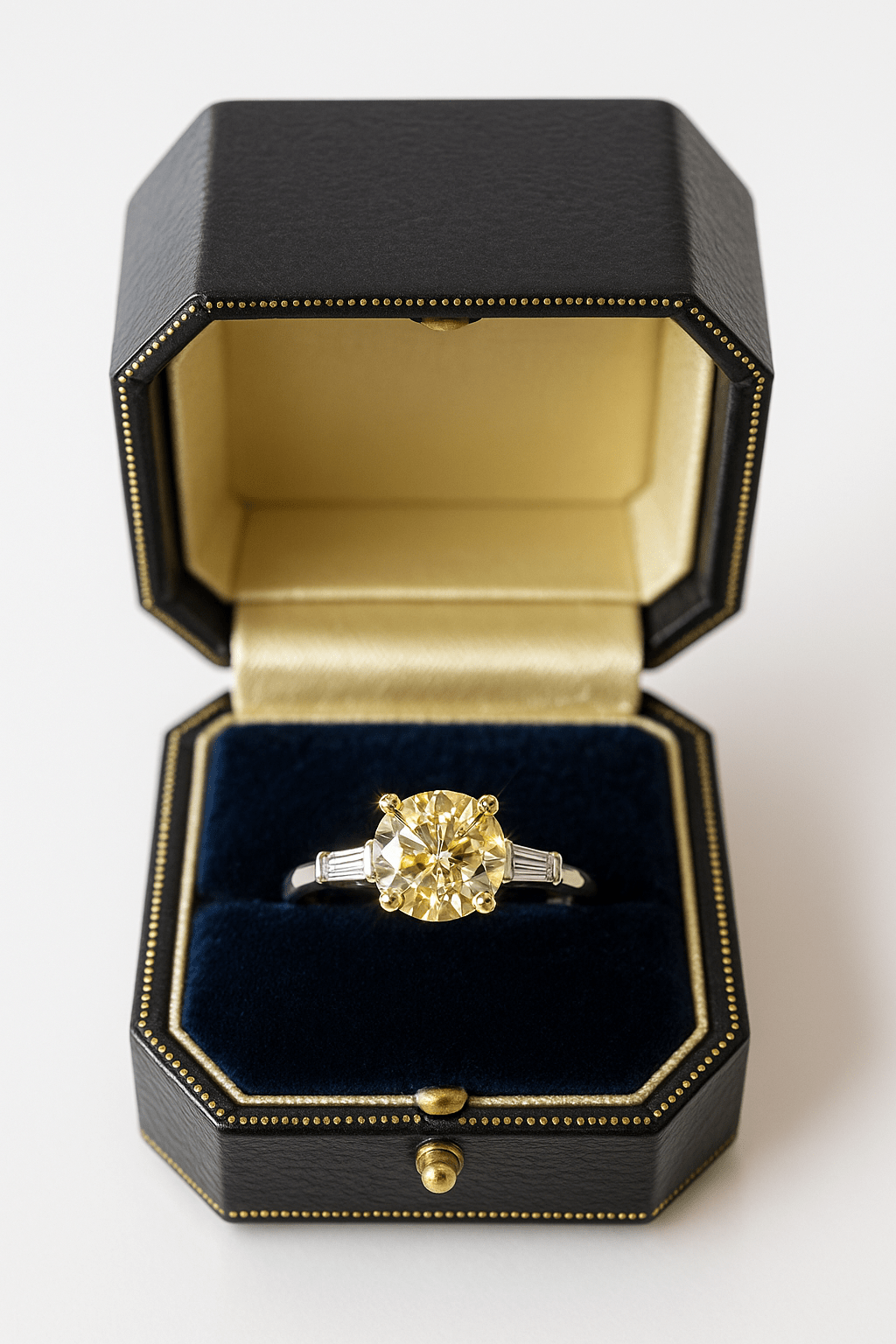 2.11 Ct Natural Diamond Light Yellow and Colourless Diamond Ring - WGI and EDR Certified. Platinum Shank and 9k Yellow Gold Shank - RRP £15,000 - Flamingo Gems