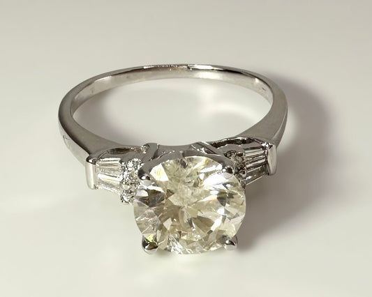 2.12 Carat Natural Diamond Ring, 18K White Gold - WGI Certificate £17,500 - Flamingo Gems