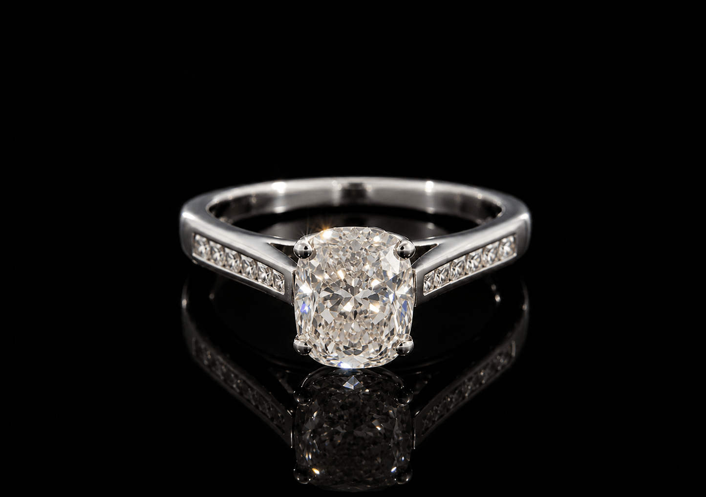 ✨ 2.32Ct Cushion Cut Natural Diamond Ring - 18K White Gold✨ RRP £17,500 - Flamingo Gems