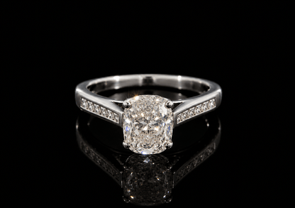 ✨ 2.32Ct Cushion Cut Natural Diamond Ring - 18K White Gold✨ RRP £17,500 - Flamingo Gems