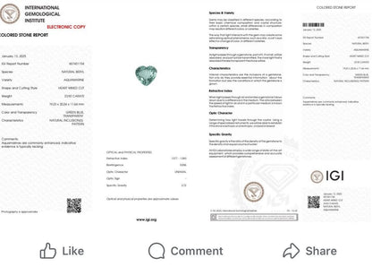23.92ct Certified Aquamarine - Flamingo Gems