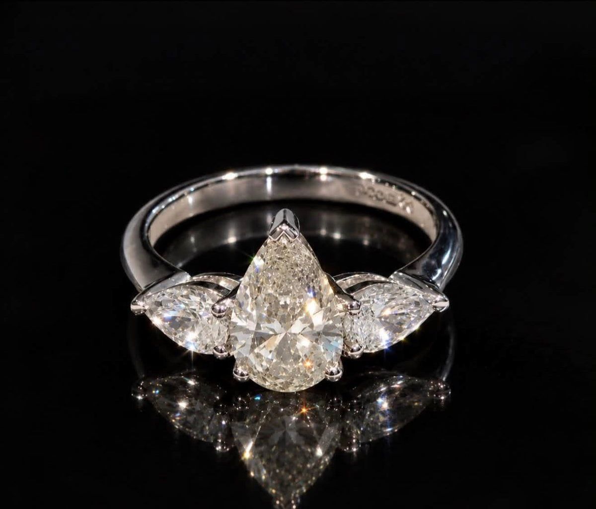 2.44 Ct Natural Diamond Ring, 18K White Gold, WGI Certificate £20,000 - Flamingo Gems