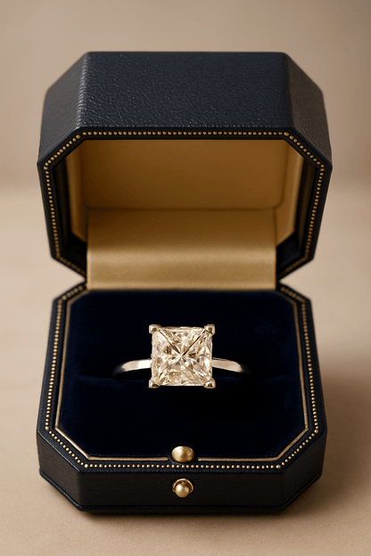 2.77 Ct Princess Cut Natural Diamond Ring - VS1 Clarity - Platinum - WGI Valuation £26,700 - Flamingo Gems