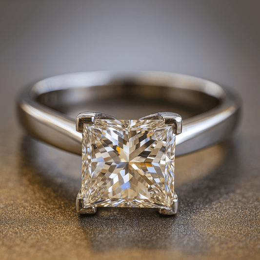 2.77 Ct Princess Cut Natural Diamond Ring - VS1 Clarity - Platinum - WGI Valuation £26,700 - Flamingo Gems