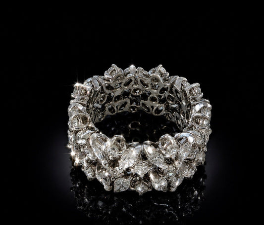 2.8 Ct Natural Diamond Band, 18k White Gold, RRP - £12,600 - Flamingo Gems