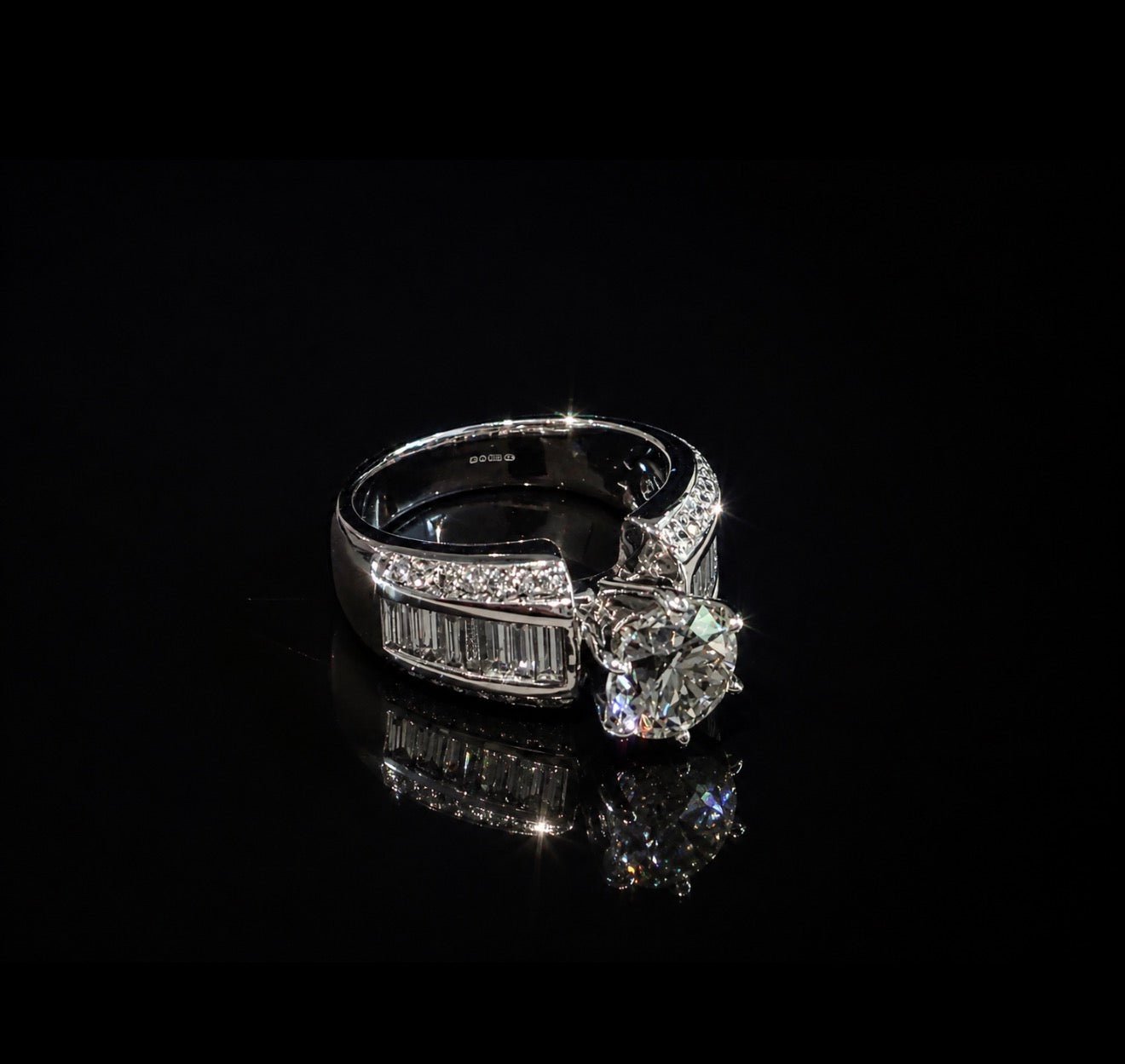 2.80ct Total Natural Diamond Ring in Heavy 18ct White Gold – Huge 2.00ct Centre Diamond - RRP £24,500 - Flamingo Gems