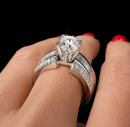 2.80ct Total Natural Diamond Ring in Heavy 18ct White Gold – Huge 2.00ct Centre Diamond - RRP £24,500 - Flamingo Gems