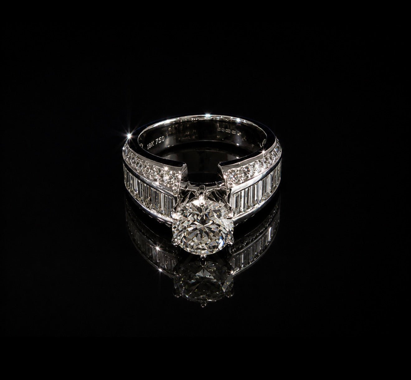2.80ct Total Natural Diamond Ring in Heavy 18ct White Gold – Huge 2.00ct Centre Diamond - RRP £24,500 - Flamingo Gems