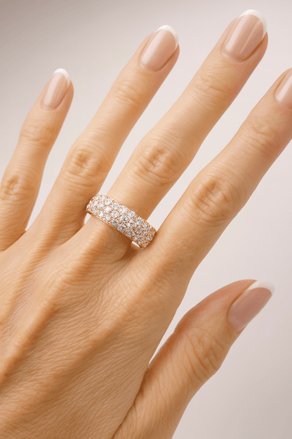 💎 3.50ct Natural Diamond Eternity Ring – 18k Yellow Gold💎 - Flamingo Gems