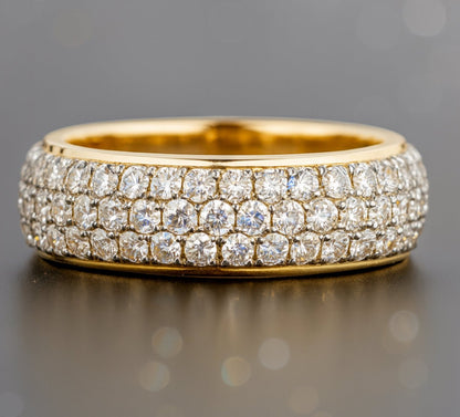 💎 3.50ct Natural Diamond Eternity Ring – 18k Yellow Gold💎 - Flamingo Gems