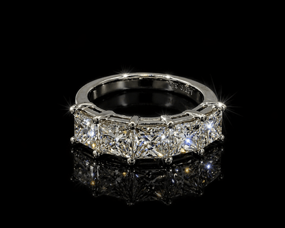 3.53 Carat Princess Cut Diamond Solitaire Ring – 14ct White Gold - Flamingo Gems