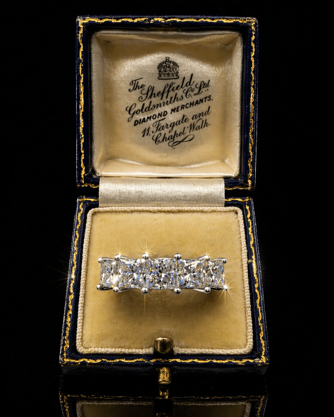 3.53 Carat Princess Cut Diamond Solitaire Ring – 14ct White Gold - Flamingo Gems