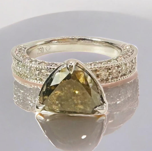 3.90 Carat Natural Diamond Ring - 18K White Gold - WGI Certificate £7,500 - Flamingo Gems