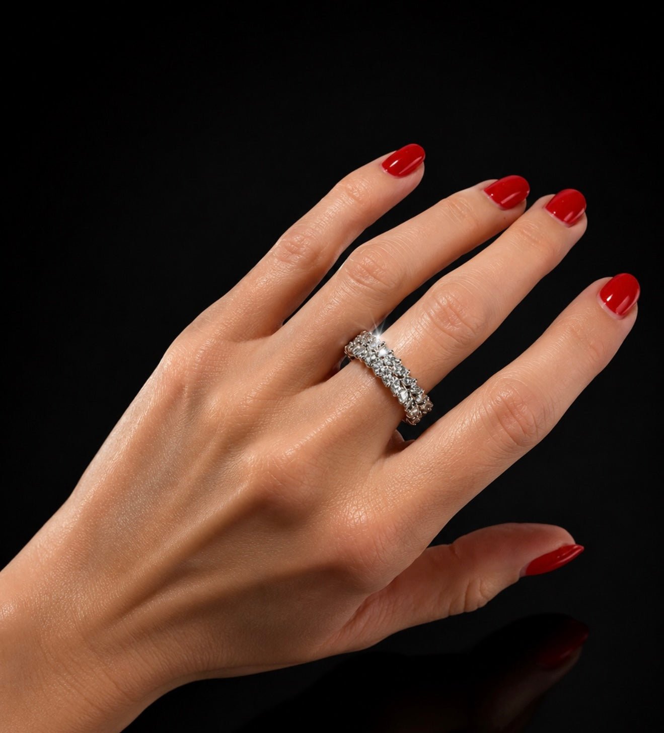 3Ct Natural Marquis Diamond Band, Platinum - RRP £9,500 - Flamingo Gems