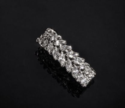 3Ct Natural Marquis Diamond Band, Platinum - RRP £9,500 - Flamingo Gems