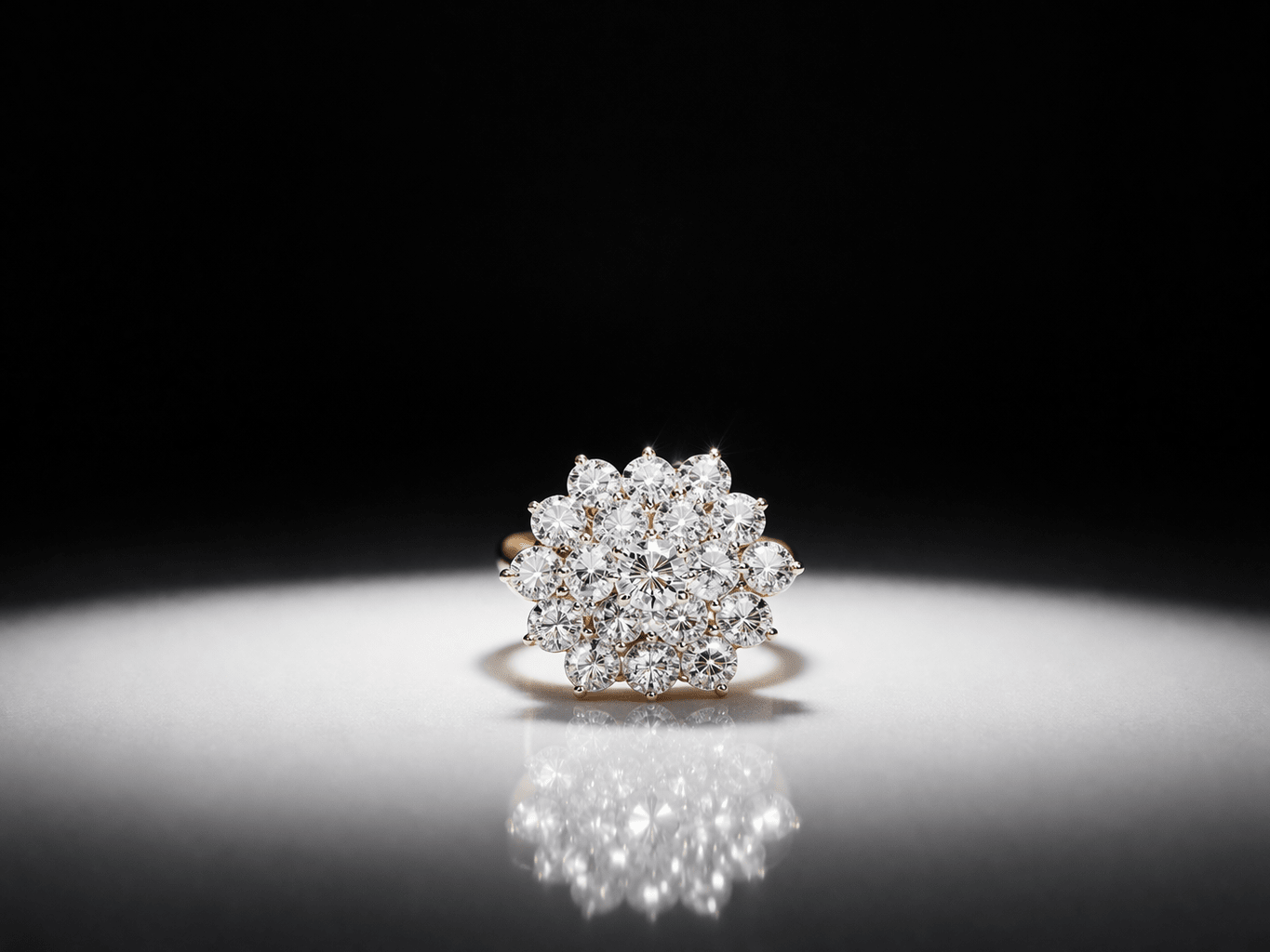 4 CARAT NATURAL DIAMOND CLUSTER STATEMENT RING - 18K Gold - RRP £10,500 - Flamingo Gems