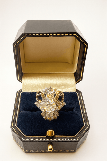 4 Carat Old Cut Natural Diamond Ring - Platinum - WGI Certificate £17,000 - Flamingo Gems