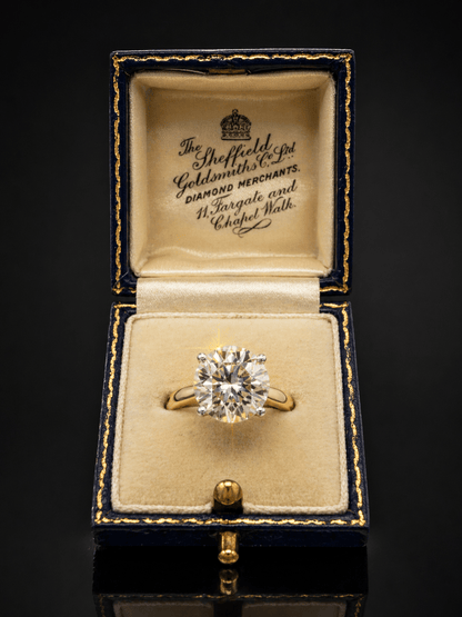 4.10 Ct Natural Diamond Solitaire Ring - 18K White and Yellow Gold - RRP £26,000 - Flamingo Gems