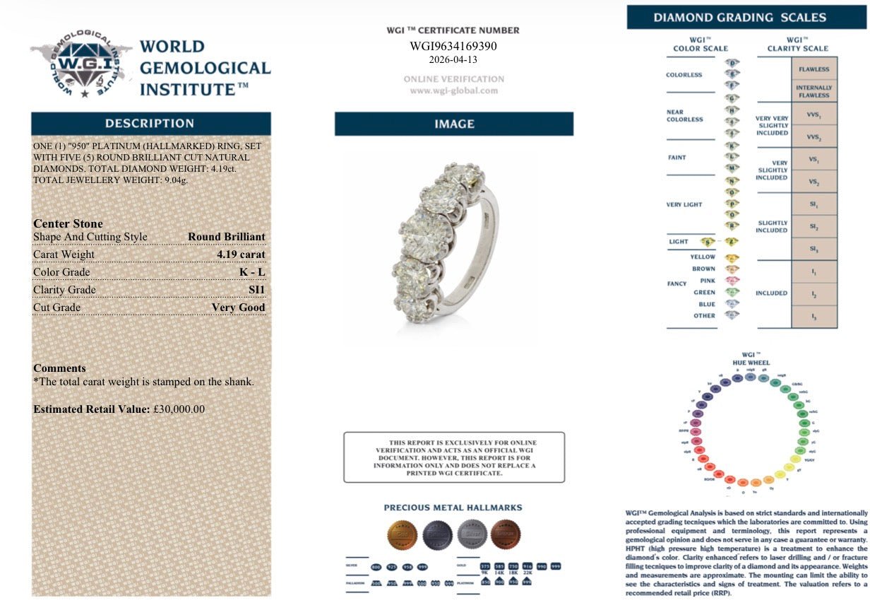 4.19 Ct Natural Diamond Ring - Platinum - RRP £30,000 - Flamingo Gems