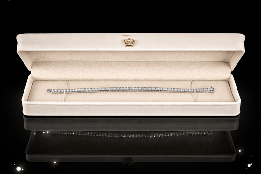 💎✨ 4.45ct PRINCESS CUT DIAMOND TENNIS BRACELET | 18K WHITE GOLD | RRP £15,000 ✨💎 - Flamingo Gems