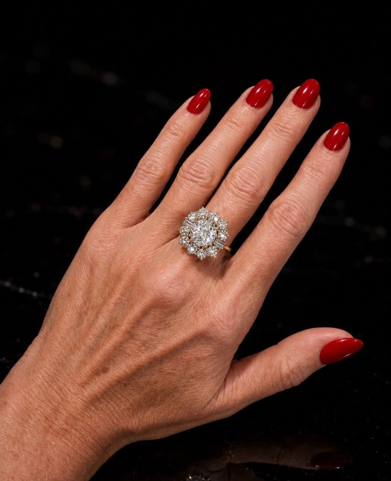 4.50ct Natural Diamond Cluster Ring 18k Gold - RRP £31,600 - Flamingo Gems