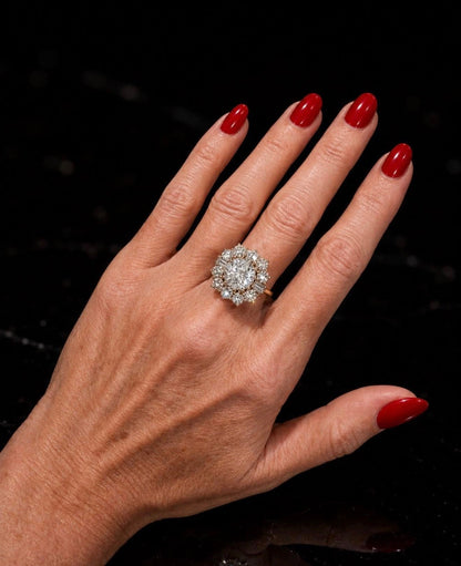 4.50ct Natural Diamond Cluster Ring 18k Gold - RRP £31,600 - Flamingo Gems