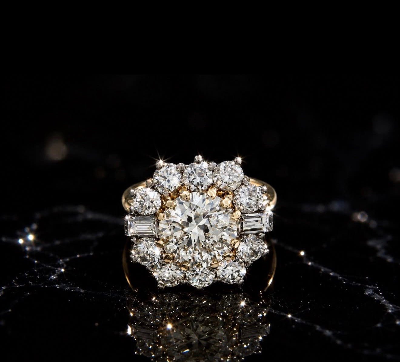 4.50ct Natural Diamond Cluster Ring 18k Gold - RRP £31,600 - Flamingo Gems