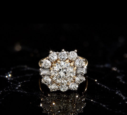 4.50ct Natural Diamond Cluster Ring 18k Gold - RRP £31,600 - Flamingo Gems