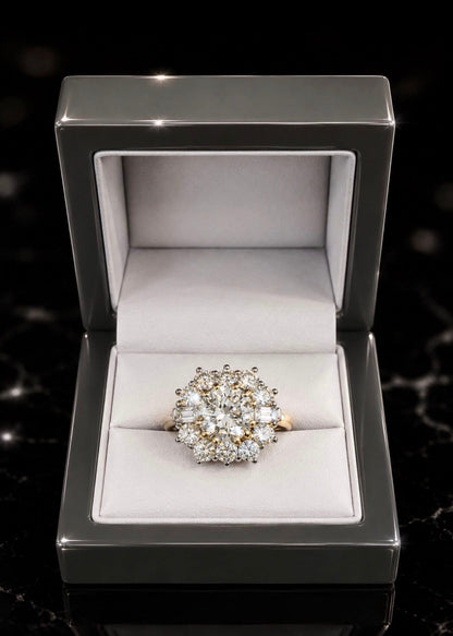 4.50ct Natural Diamond Cluster Ring 18k Gold - RRP £31,600 - Flamingo Gems