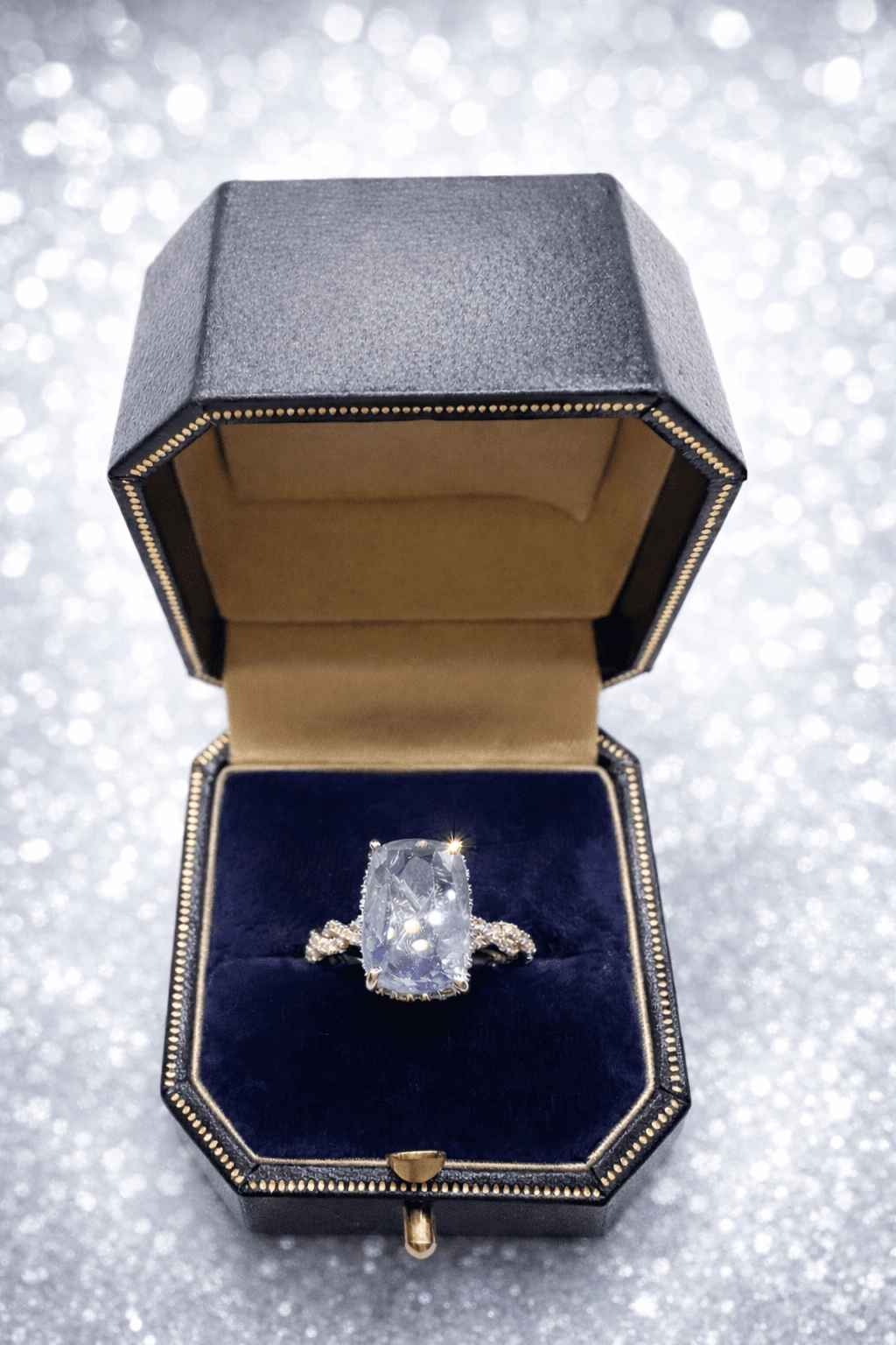 💙 5.14ct Unheated Ceylon Sapphire & Diamond Ring – 14ct White Gold – WGI RRP £11,200 💙 - Flamingo Gems