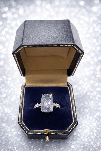 💙 5.14ct Unheated Ceylon Sapphire & Diamond Ring – 14ct White Gold – WGI RRP £11,200 💙 - Flamingo Gems