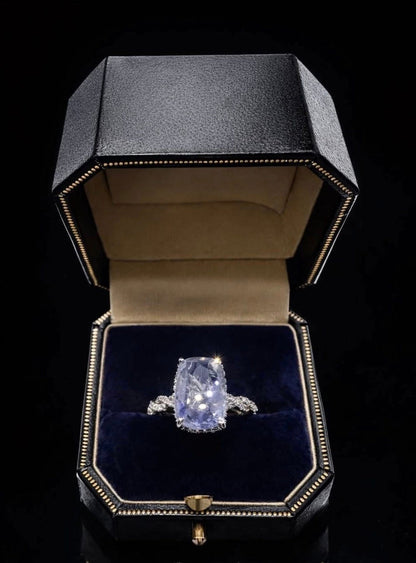 💙 5.14ct Unheated Ceylon Sapphire & Diamond Ring – 14ct White Gold – WGI RRP £11,200 💙 - Flamingo Gems
