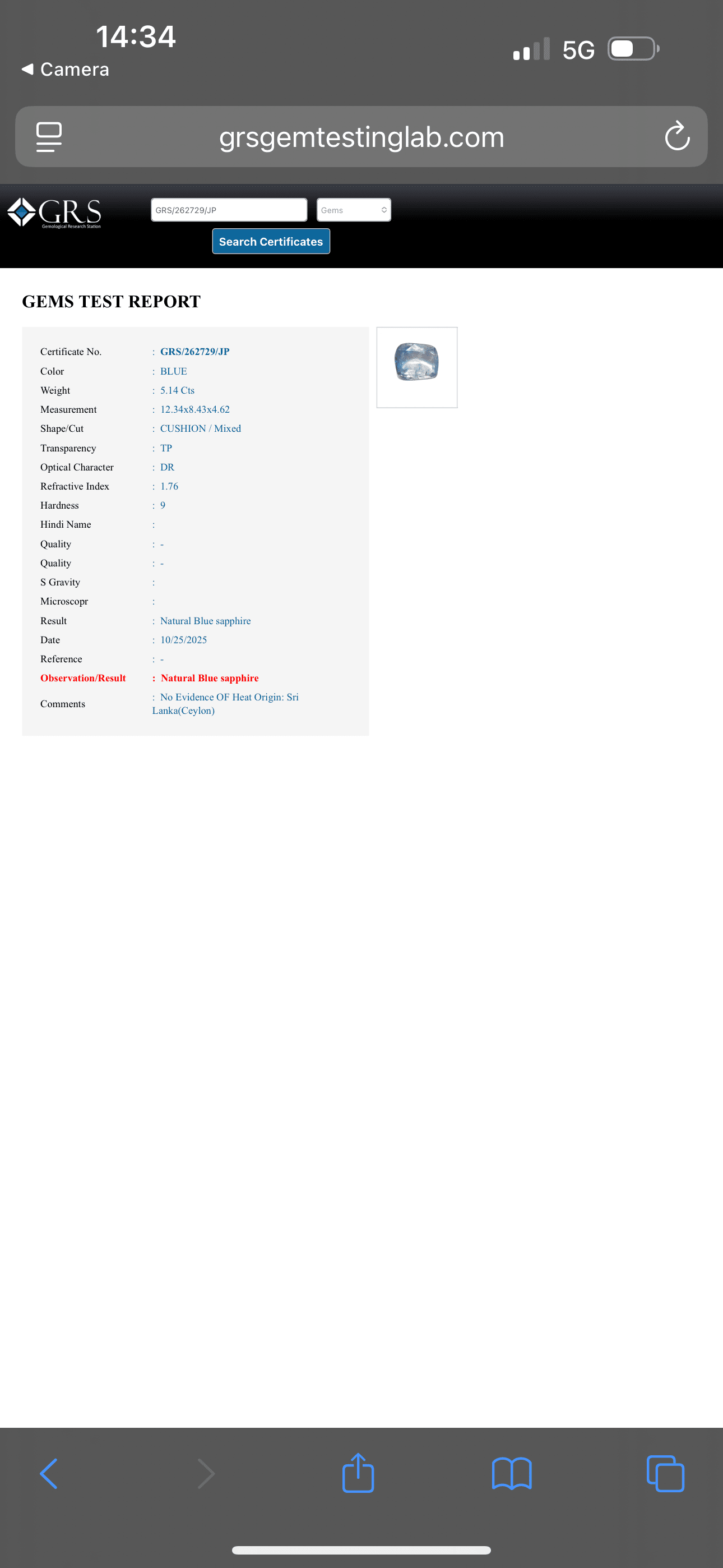 💙 5.14ct Unheated Ceylon Sapphire & Diamond Ring – 14ct White Gold – WGI RRP £11,200 💙 - Flamingo Gems