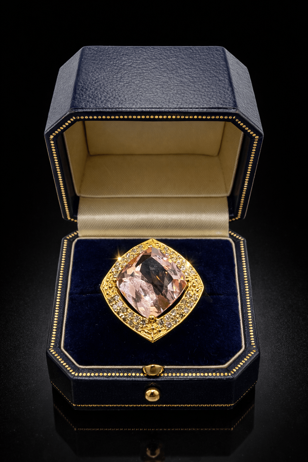 ✨6.85ct Certified Natural Morganite Statement Ring – 14K Gold - RRP - £8,800 - Flamingo Gems